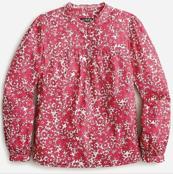 NWT J. Crew Ruffleneck Top In Blushing Meadow - Picture 2 of 6